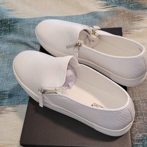 White slide on shoes